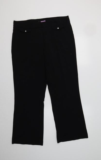 Avenue Womens Black  Polyester Dress Pants Trousers Size 16 L30 in Regular