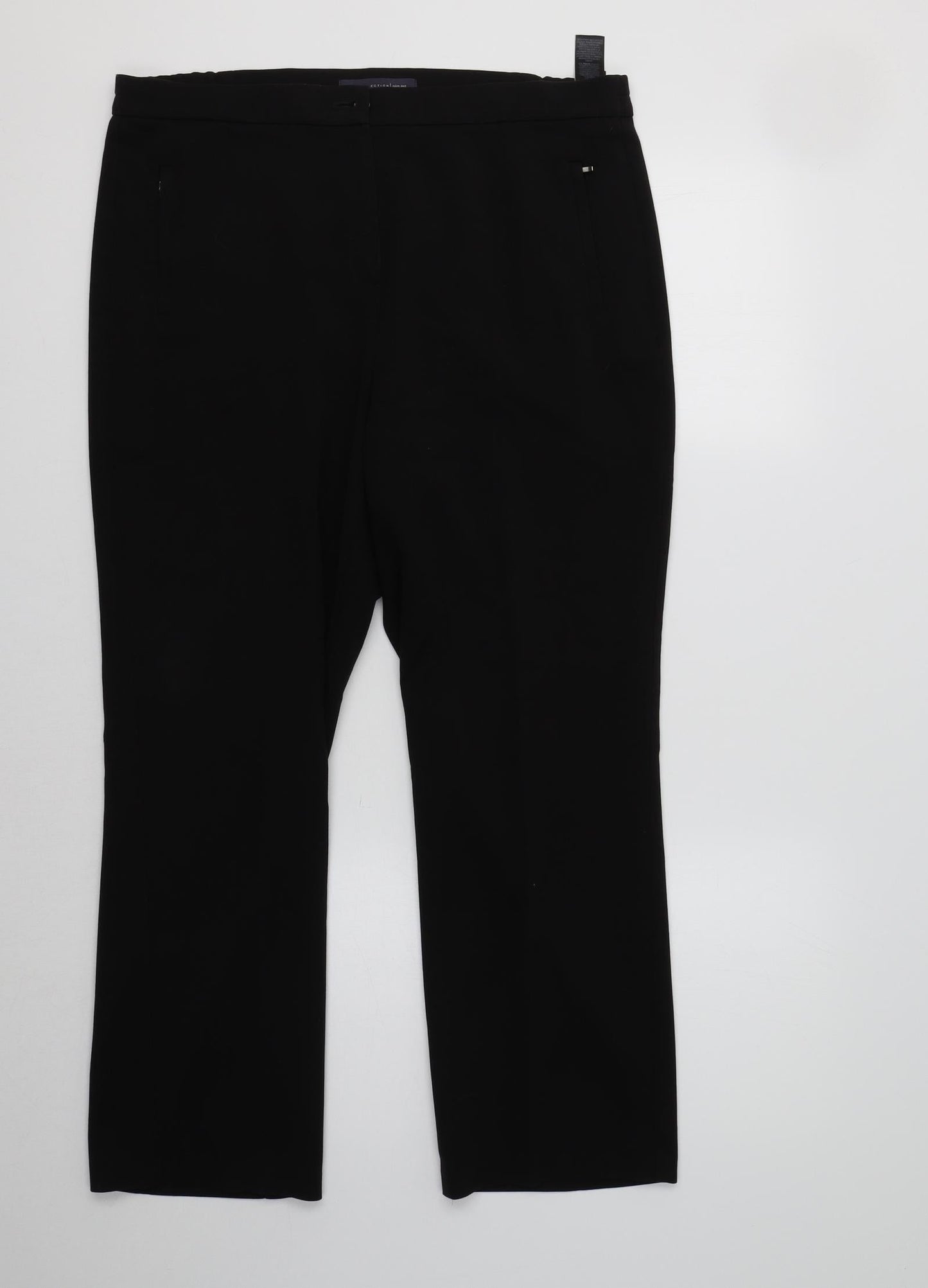 Womens UK Size 12 M&S Regular Fit Dress Pants Black Trousers