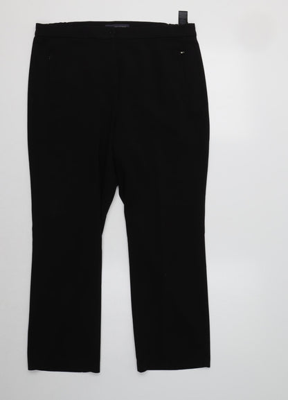 Womens UK Size 12 M&S Regular Fit Dress Pants Black Trousers