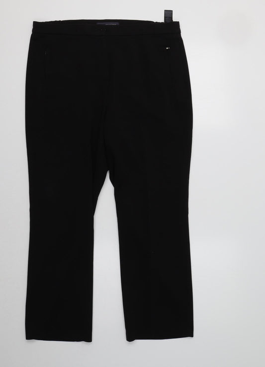 Womens UK Size 12 M&S Regular Fit Dress Pants Black Trousers