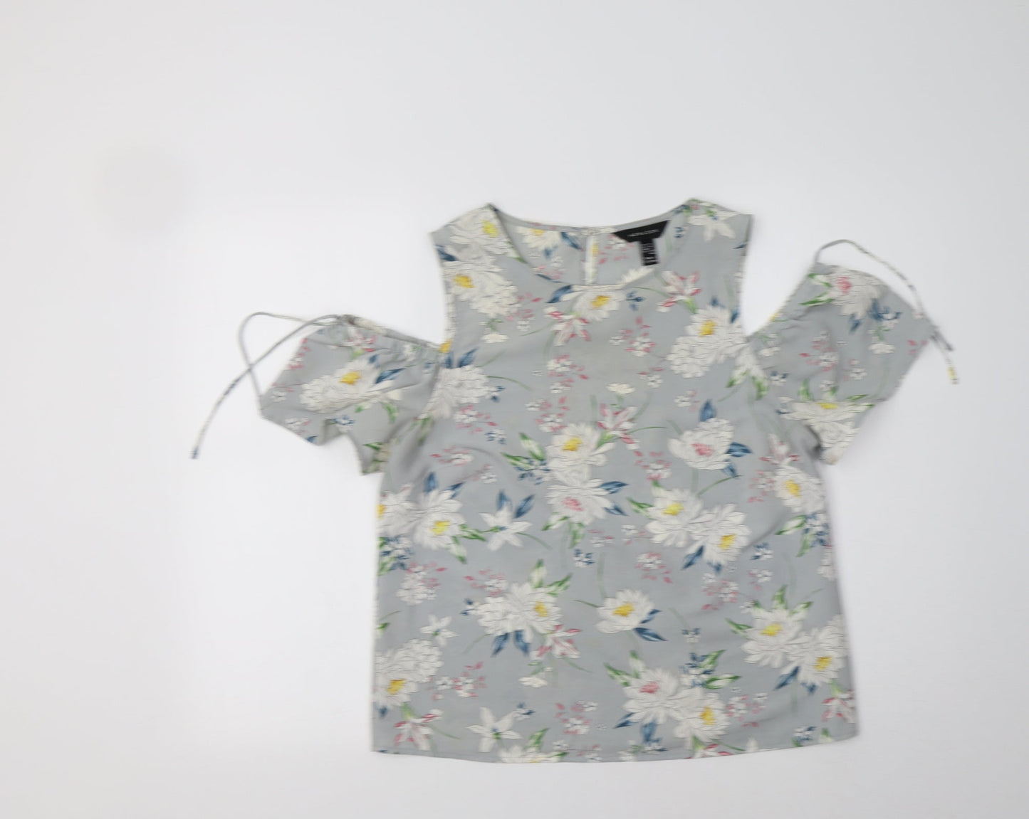 Womens UK Size 10 New Look Grey Basic Blouse