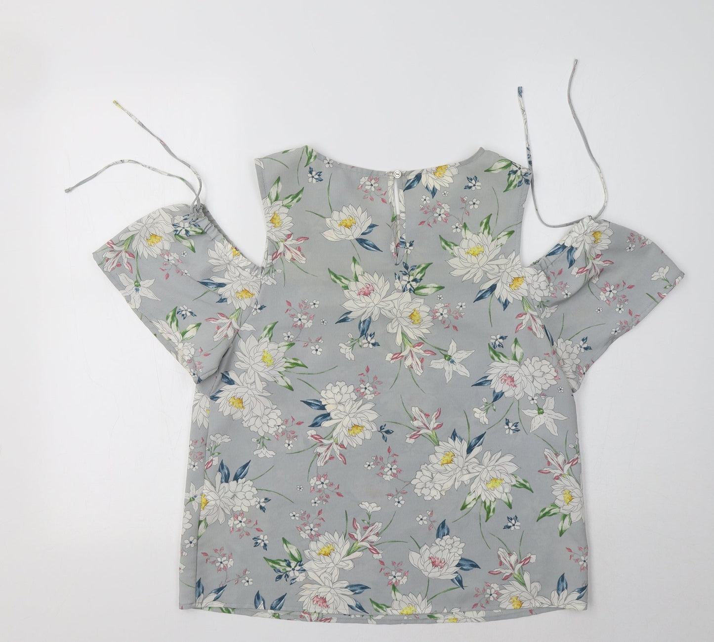 Womens UK Size 10 New Look Grey Basic Blouse