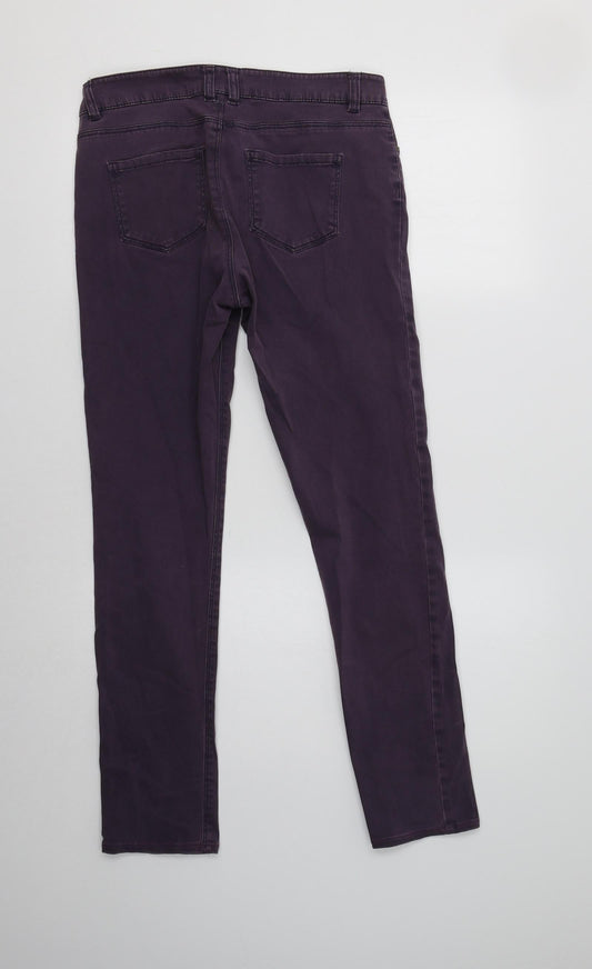 La Redoute Womens Purple  Cotton Skinny Jeans Size 10 L29 in Regular