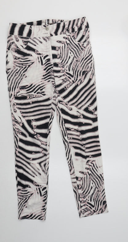 De Facto Womens Multicoloured Geometric Cotton Trousers  Size 10 L27 in Regular