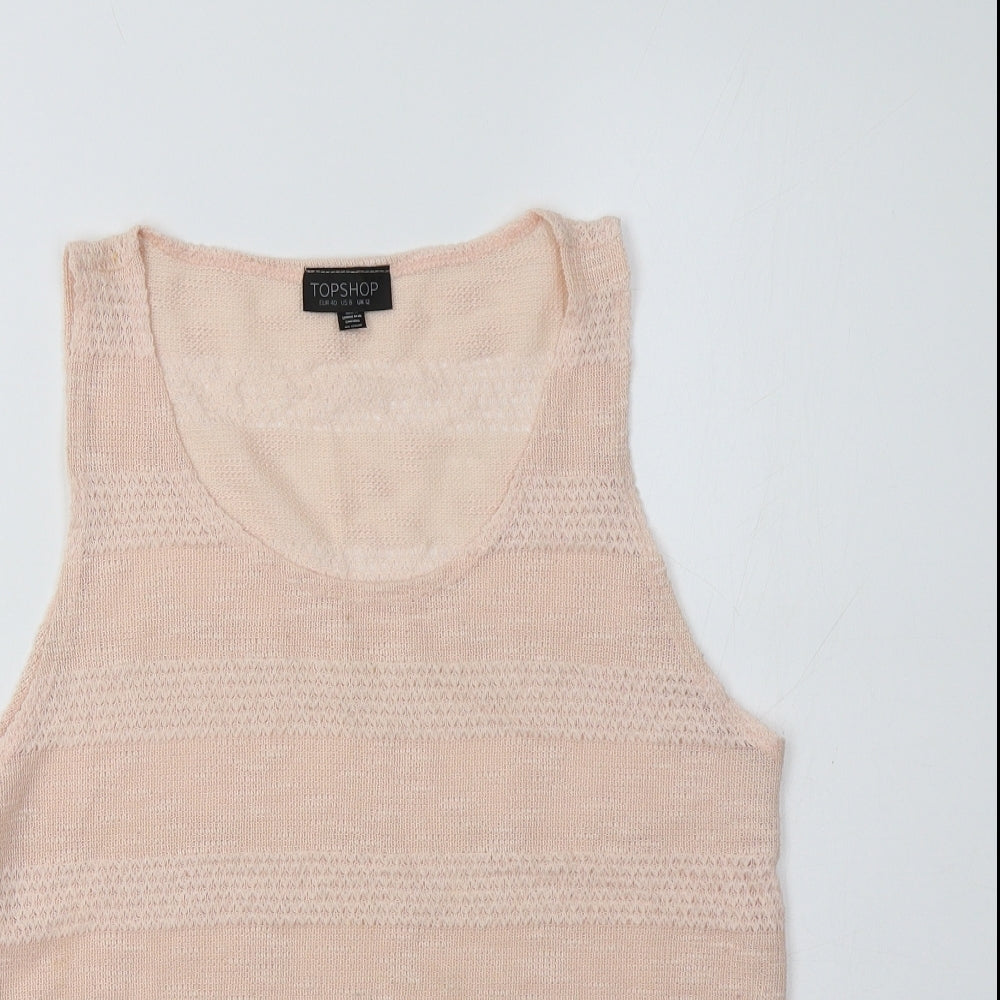 Womens UK Size 12 Topshop Pink Basic Tank
