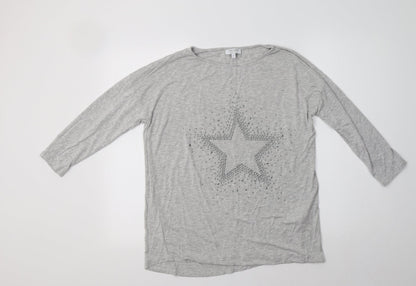 JD Williams Womens Grey  Viscose Top Lounge Set Size 10   - Star