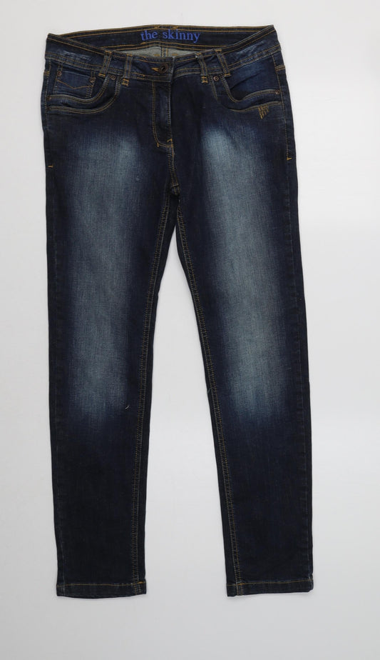 Matalan Womens Blue  Cotton Skinny Jeans Size 12 L29 in Regular
