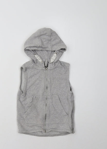 NEXT Girls Grey  Cotton Full Zip Hoodie Size 3 Years