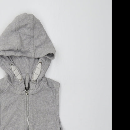 NEXT Girls Grey  Cotton Full Zip Hoodie Size 3 Years