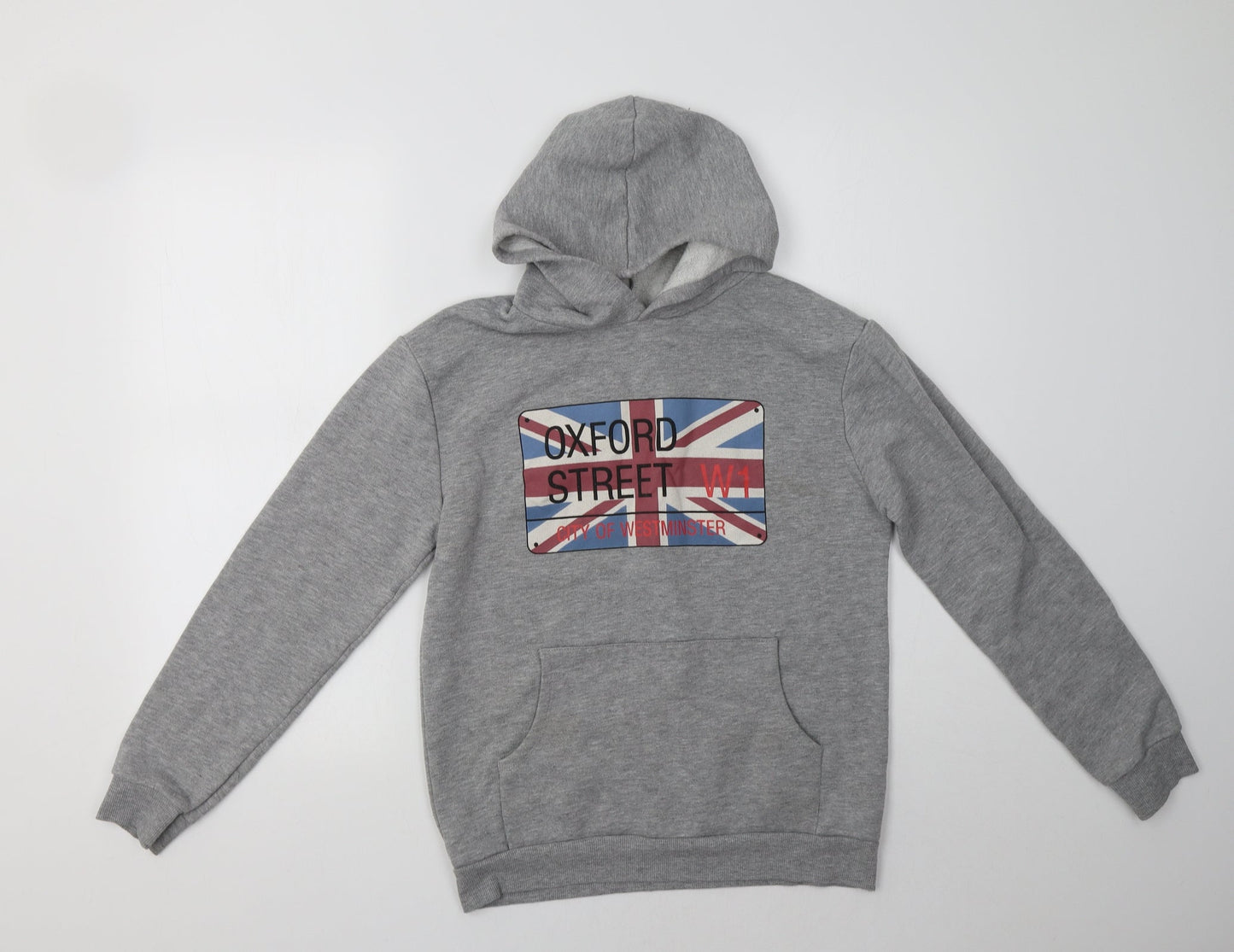 Primark Girls Grey  Cotton Pullover Hoodie Size 13-14 Years   - London