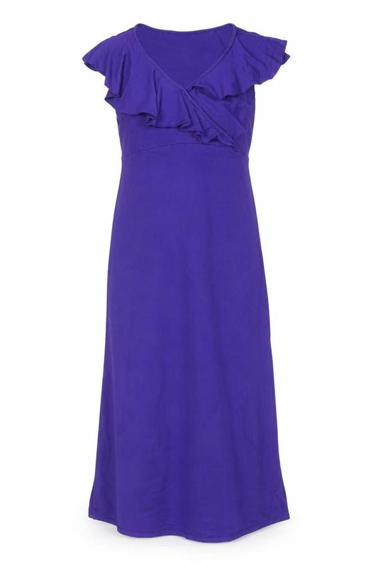 Front view of Red Herring women’s purple viscose a-line, size UK 8