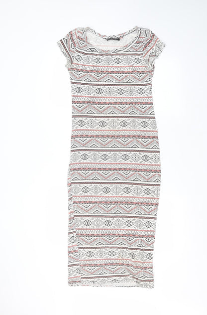 Select Womens White  Viscose T-Shirt Dress  Size 8
