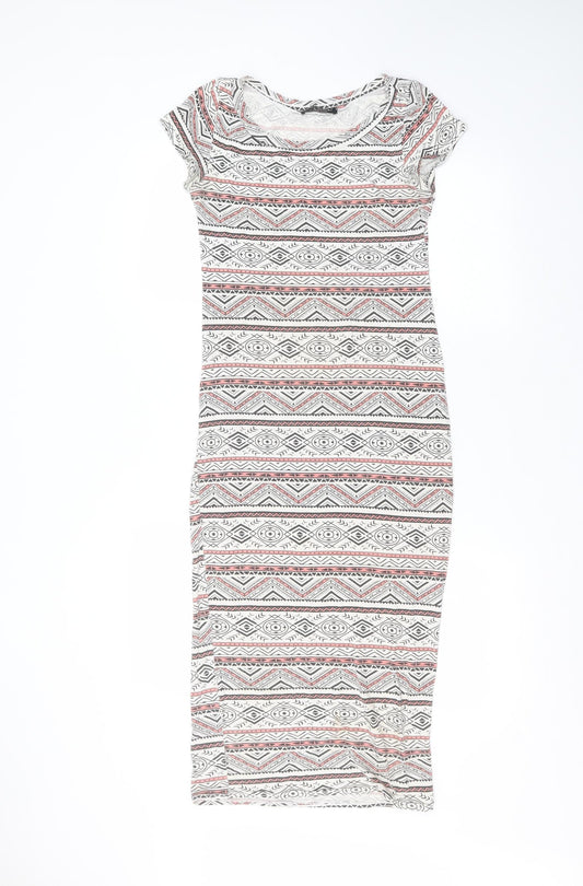 Select Womens White  Viscose T-Shirt Dress  Size 8