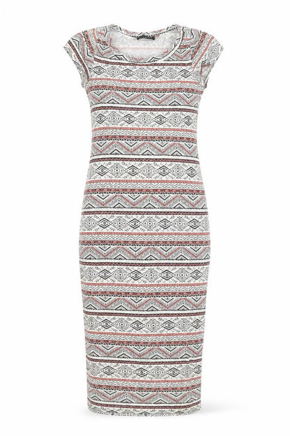 Front view of Select women’s white viscose t-shirt dress, size UK 8