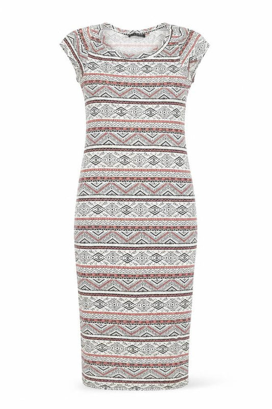 Front view of Select women’s white viscose t-shirt dress, size UK 8