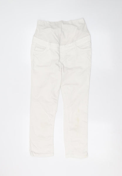 Debinhams Womens White  Cotton Skinny Jeans Size 8 L23 in Regular