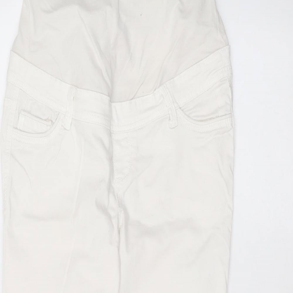 Debinhams Womens White  Cotton Skinny Jeans Size 8 L23 in Regular