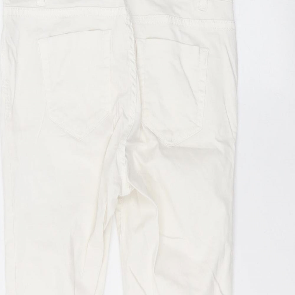 Debinhams Womens White  Cotton Skinny Jeans Size 8 L23 in Regular