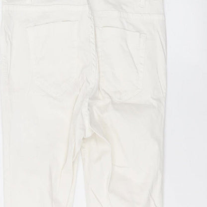 Debinhams Womens White  Cotton Skinny Jeans Size 8 L23 in Regular
