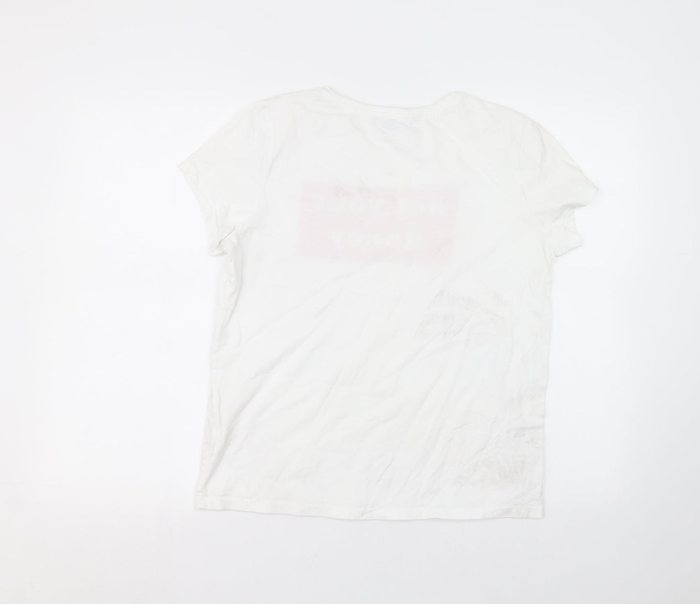 Primark Womens White  Cotton Basic T-Shirt Size 10
