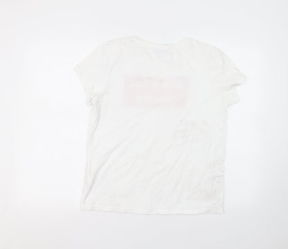 Primark Womens White  Cotton Basic T-Shirt Size 10