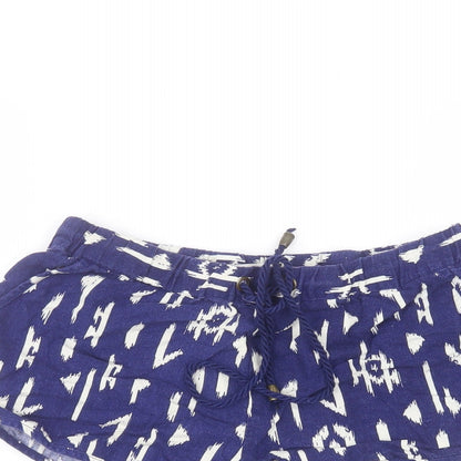 FOREVER 21 Womens Blue  Linen Hot Pants Shorts Size M  Regular