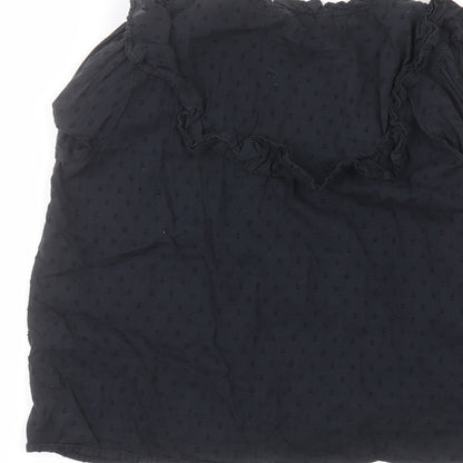 George Womens Blue  Cotton Basic Button-Up Size 10