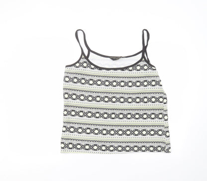 Originals Womens White Striped Cotton Basic T-Shirt Size 18 Round Neck