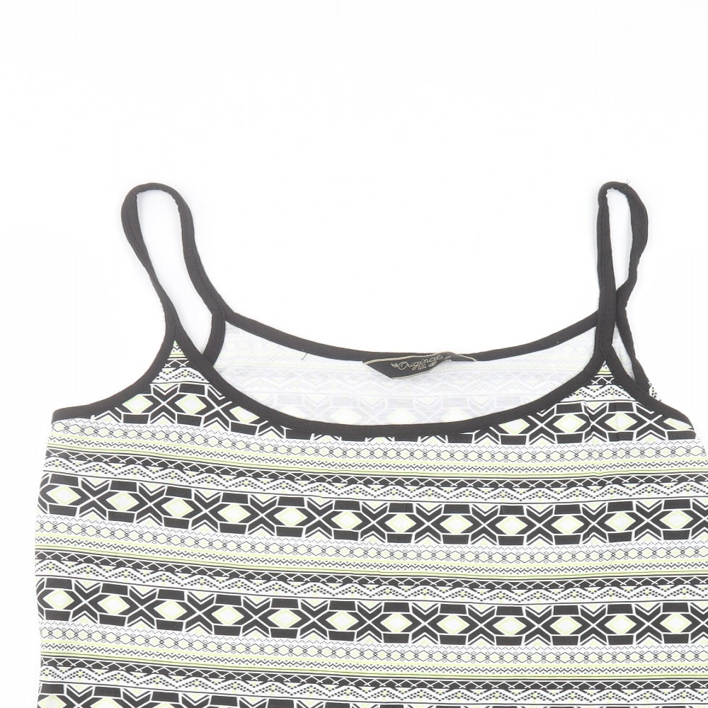 Originals Womens White Striped Cotton Basic T-Shirt Size 18 Round Neck