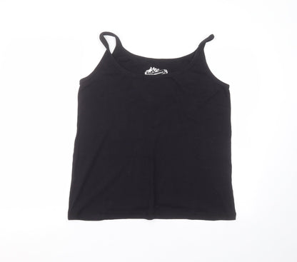 glamourosa Womens Black  Cotton Basic T-Shirt Size 18 Round Neck