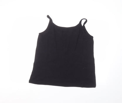 glamourosa Womens Black  Cotton Basic T-Shirt Size 18 Round Neck
