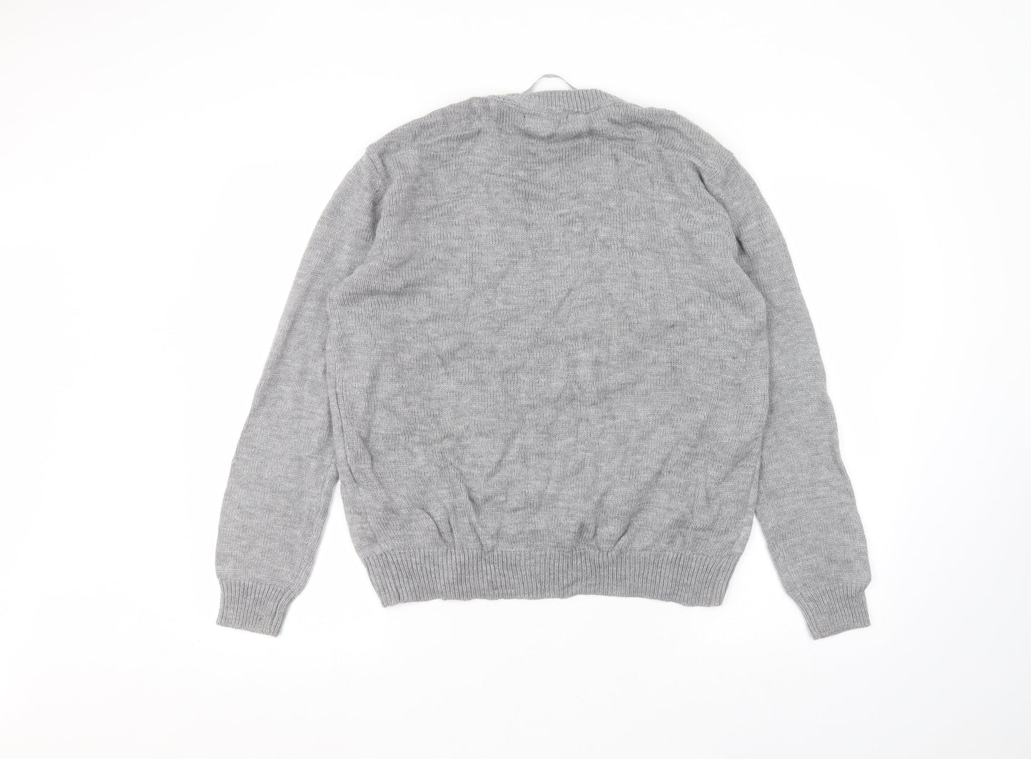 Primark Womens Grey Round Neck  Acrylic Pullover Jumper Size M