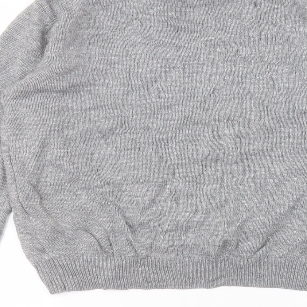 Primark Womens Grey Round Neck  Acrylic Pullover Jumper Size M