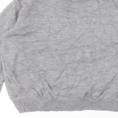 Primark Womens Grey Round Neck  Acrylic Pullover Jumper Size M