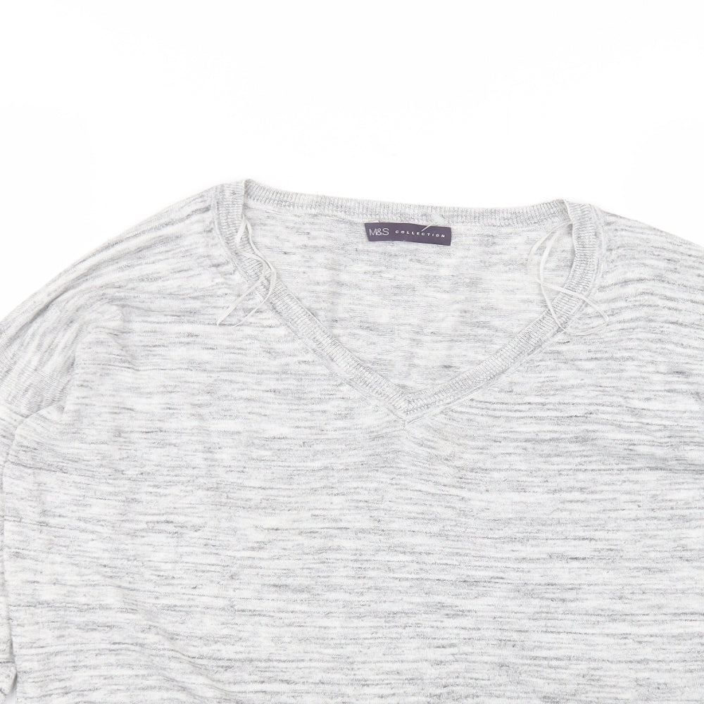 Womens UK Size 14 Marks and Spencer Grey Basic T-Shirt