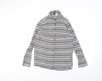 Womens UK Size 10 H&M White Basic Button-Up