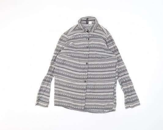 Womens UK Size 10 H&M White Basic Button-Up