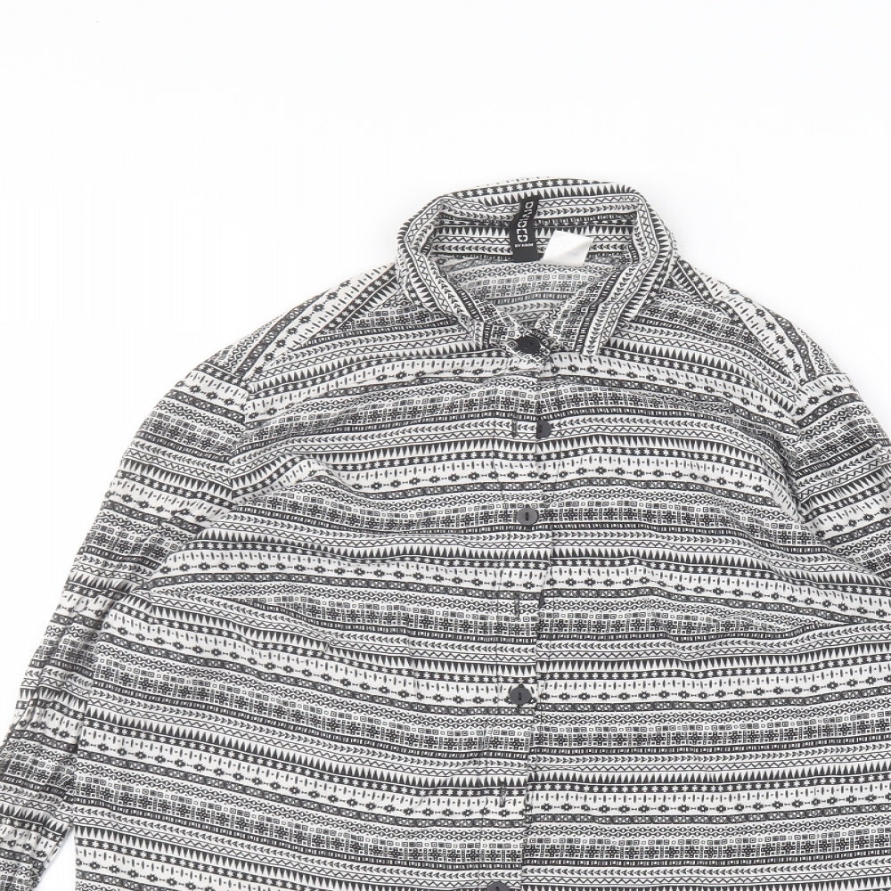 Womens UK Size 10 H&M White Basic Button-Up