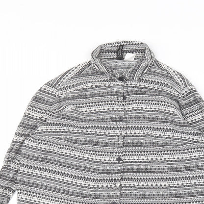 Womens UK Size 10 H&M White Basic Button-Up