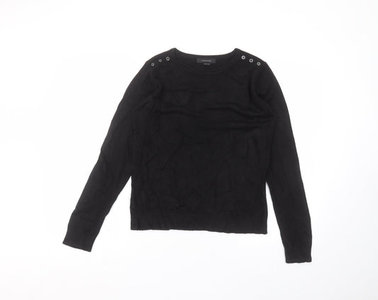 Womens UK Size 10 Atmosphere Black Basic T-Shirt