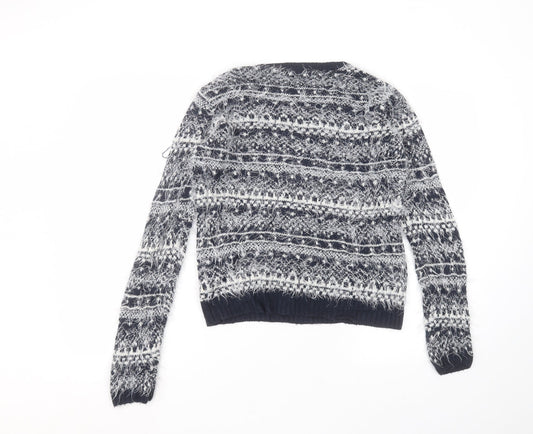 BHS Womens Blue Round Neck  Acrylic Pullover Jumper Size 8