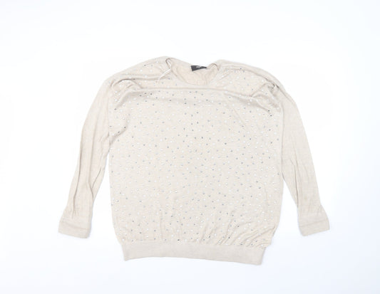 Womens UK Size M Wallis Beige Pullover Jumper