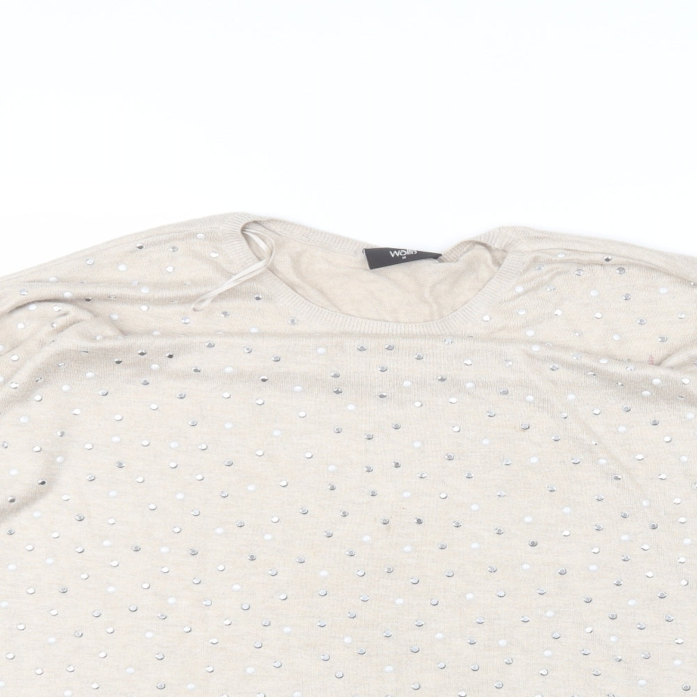 Womens UK Size M Wallis Beige Pullover Jumper