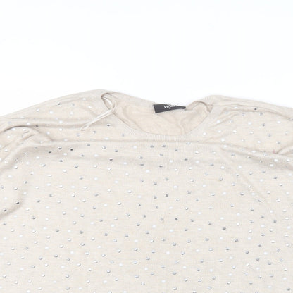 Womens UK Size M Wallis Beige Pullover Jumper