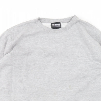 goneretro Mens Grey Round Neck  Cotton Pullover Jumper Size M
