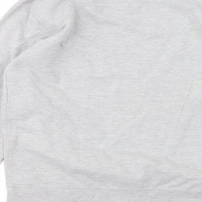 goneretro Mens Grey Round Neck  Cotton Pullover Jumper Size M
