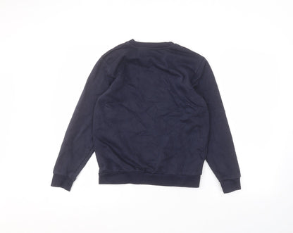 George Boys Blue Round Neck  Cotton Pullover Jumper Size 11-12 Years
