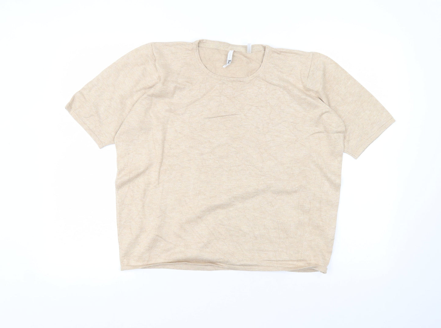 Womens UK Size 20 label be Beige Basic T-Shirt
