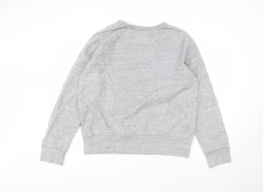 H&M Mens Grey Round Neck  Cotton Pullover Jumper Size L