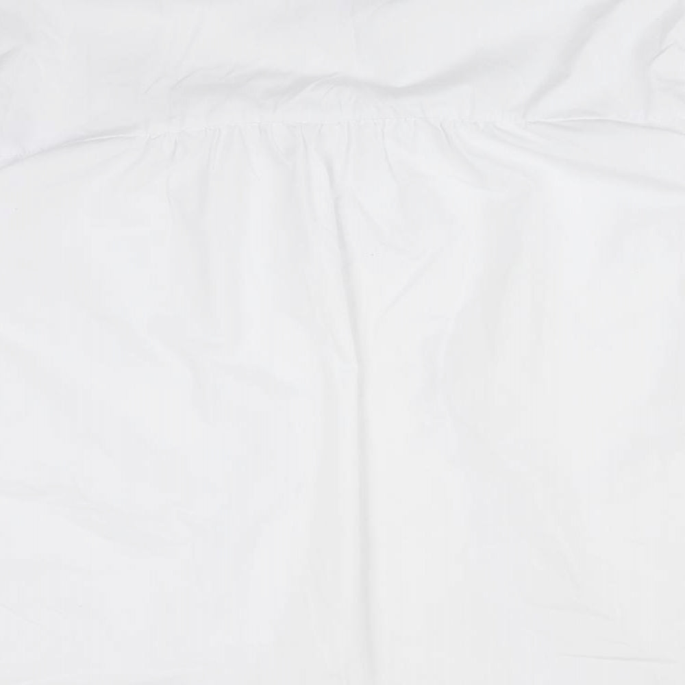 SheIn Womens White  Polyester Basic Button-Up Size M Collared